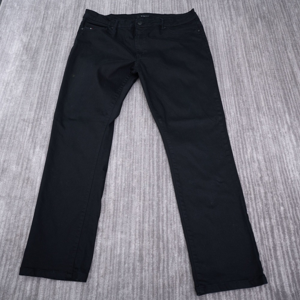Fried Denim Mens Black Stretch Jeans Size 40x32 Straight Leg Cotton Blend Pants